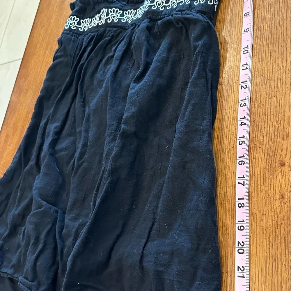 Black‎ Embroidered Dress Sleeveless Casual Summer Sun Dress/ Beach Cover up